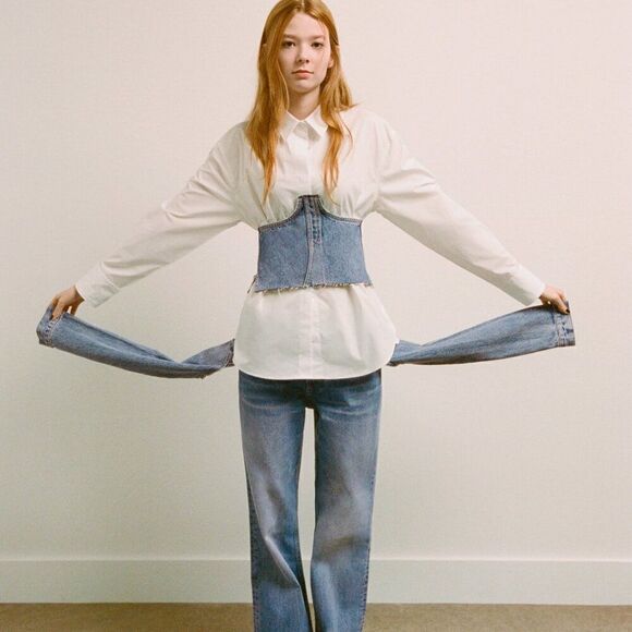 ZARA TRF DENIM CORSET TOP 8197/601 - Picture 7 of 7